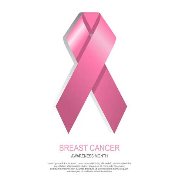 Brustkrebs Aufklärungsband Hintergrund Flache Vektorabbildung — Stockvektor