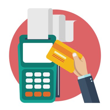 Web sitesi ve mobil web sitesi için web sayfası tasarımı Modern düz tasarım kavramı. Kolay ödemeler kavramı. Düz vektör çizimi