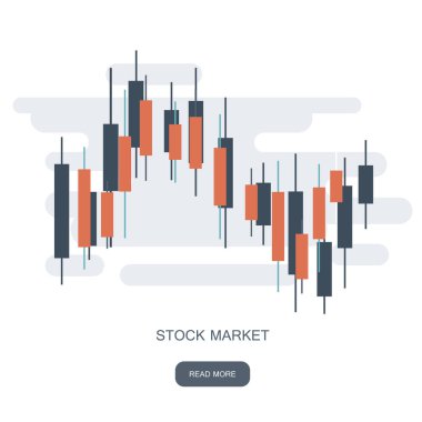 Stok grafiği logo tipi. Para birimi ticaret diyagramı. Forex başarı kavramı logosu. Döviz piyasası grafiği. Boğa ve ayı fiyat trendi kavramı. Düz vektör çizimi
