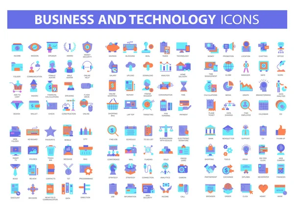 Establecer Iconos Vectoriales Con Elementos Para Conceptos Móviles Aplicaciones Web — Vector de stock