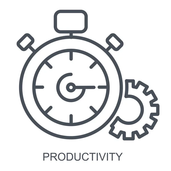 Cogwheel Con Sveglia Nella Scena Che Mostra Icona Della Produttività — Vettoriale Stock