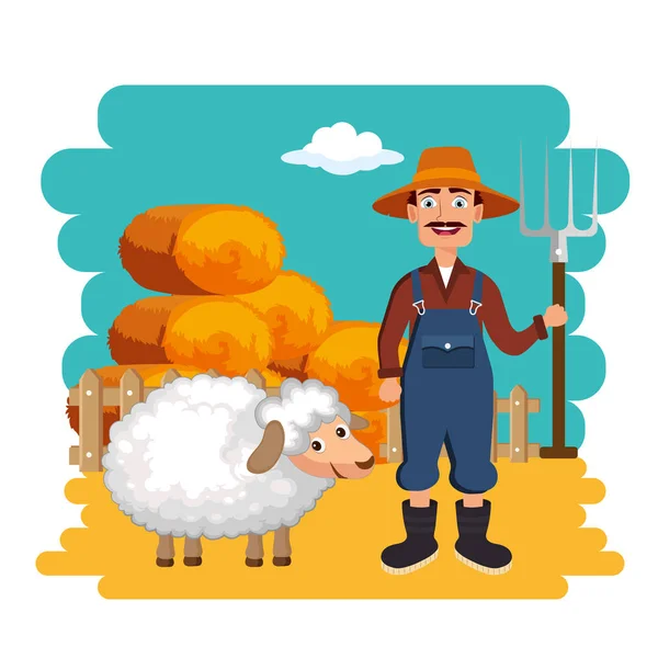 农业和农业干草包的概念 平面矢量插图 — 图库矢量图片