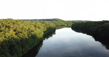 ormanlar arasında nehir akar. Bahar Orman, su yansıma