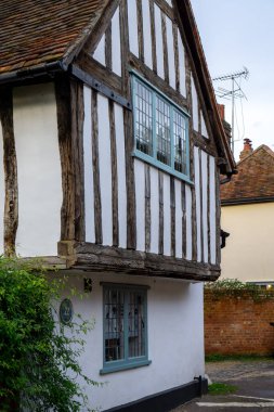 Saffron Walden, Essex, İngiltere - 25 Ocak 2024: Saffron Walden 'da eski ahşap bir ev