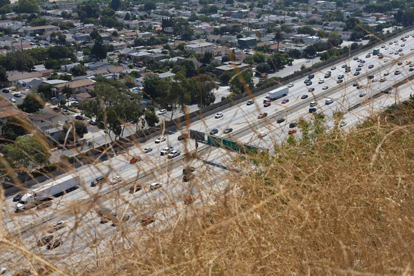 5 Freeway in Los Angeles, California, From Above on the Elysian Park Hills - The Interstate 5  Divides Los Angeles County and San Gabriel County