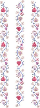 A beautiful Baroque ornament border design in ethnic style, handmade with watercolor. Elegant vintage pattern inspired by tropical Mughal art, featuring detailed hand-drawn textures and artistic decorative elements.
