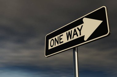 road sign: one way - 3D Illustration