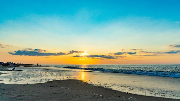 Solnedgång Stranden Norra Sidan Provincelands Cape Cod Atlanten Utsikt — Stockfoto