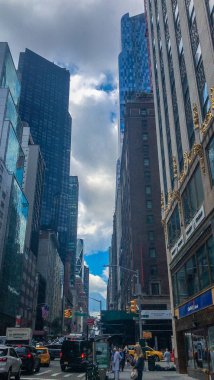 New York City, Manhattan, Amerika Birleşik Devletleri - Temmuz, 2018 sokak, bina ve insanlar Manhattan'ın.