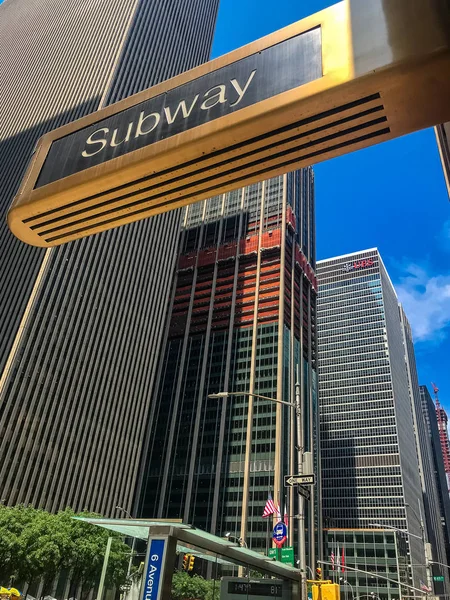 New York City, Manhattan, United States -July, 2018 streets, building and people of Manhattan. — Stock Photo, Image