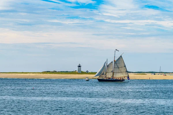 Masten Jacht Mooi Landschap Van Ocean Beach Cape Cod Massachusetts — Stockfoto