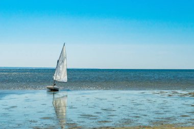 Yat ve güzel manzara okyanus plaj Cape cod Massachusetts