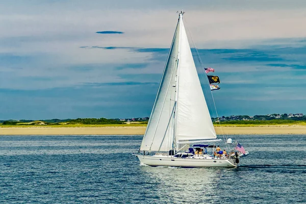 Jachty Krásná Krajina Oceánu Pláž Cape Cod Massachusetts Nás — Stock fotografie