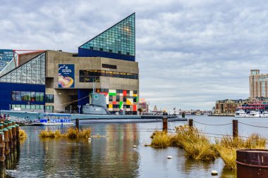 Baltimore, Md, ABD 18 Aralık 2016 Ulusal Akvaryum Baltimore Inner Harbor alanında öne