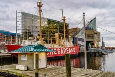 Baltimore, Md, ABD 18 Aralık 2016 Ulusal Akvaryum Baltimore Inner Harbor alanında öne