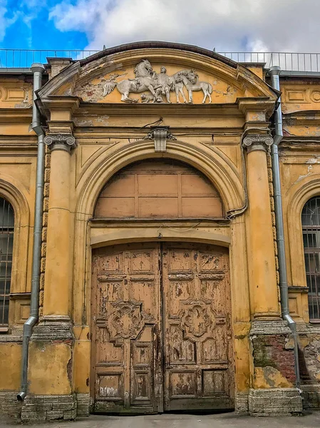 Old wooden gate to the house St. Petersburg, Russia