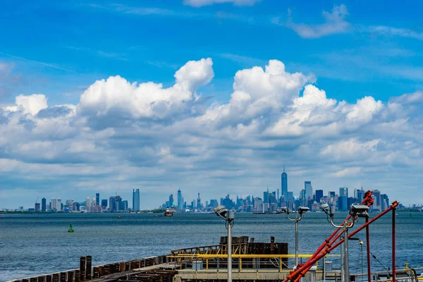 Vue Sur Manhattan Depuis Terminal Maritime George Staten Island — Photo