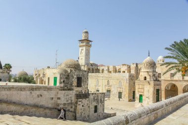 Temple Mount eski şehir Kudüs'te iç duvar. İsrail
