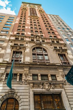 Manhattan'da Finans Bölgesi'nde Wall Street Tiffany Co Binası Parçası.