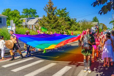 Provincetown, Massachusetts Us - 17 Ağustos 2017 Yürüyenler 