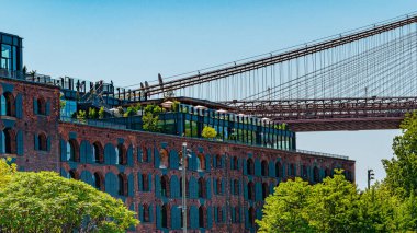 Brooklyn Tarih Derneği DUMBO New York Şehri ve Brooklyn Köprüsü.