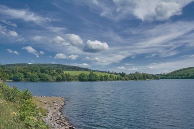 view of popular Listertalsperre Reservoir in Sauerland close to Biggesee Reservoir,Attendorn and Olpe,Germany