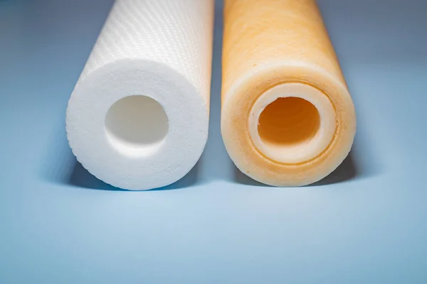 Su filtresi kartuşları, evrensel tortu filtresi, yeni ve kullanılmış filtre arasındaki karşılaştırma, su kalitesi konsepti