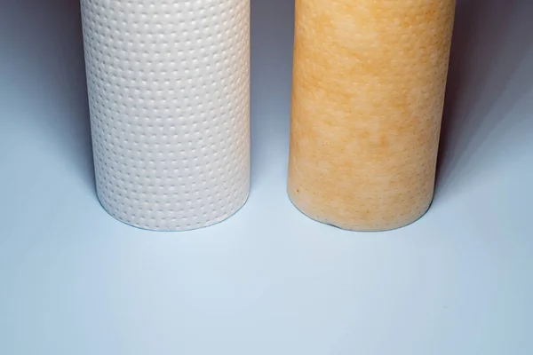 Su filtresi kartuşları, evrensel tortu filtresi, yeni ve kullanılmış filtre arasındaki karşılaştırma, su kalitesi konsepti