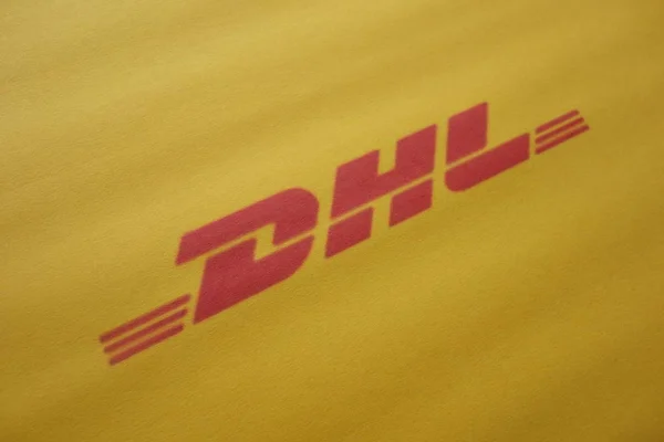 Konskie Pologne Mai 2018 Logo Marque Dhl Sur Feuille Papier — Photo