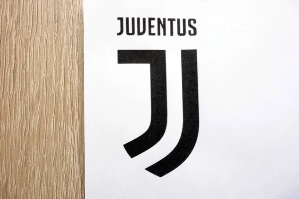 Konskie Pologne Mai 2018 Logo Lettrage Entreprise Club Football Juventus — Photo