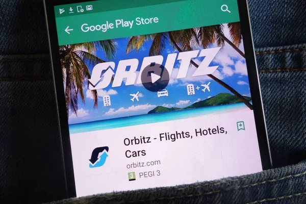 Konskie Polen Juni 2018 Orbitz App Auf Google Play Store — Stockfoto