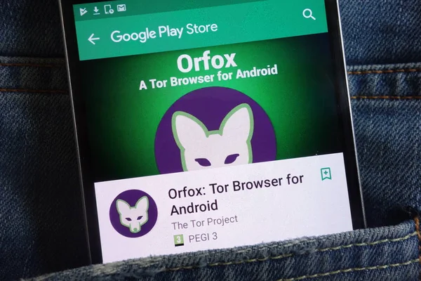 Konskie Puola Kesäkuu 2018 Orfox Tor Selain Android Sovellukselle Google — kuvapankkivalokuva