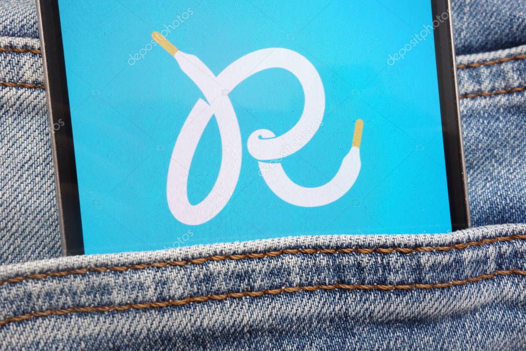 KONSKIE, POLAND - JUNE 12, 2018: Runkeeper logo displayed on smartphone hidden in jeans pocket