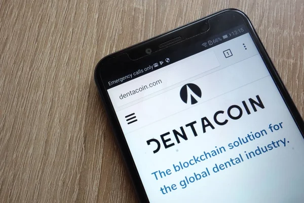 Konskie Polonia Julio 2018 Dentacoin Dcn Sitio Web Criptomoneda Que — Foto de Stock