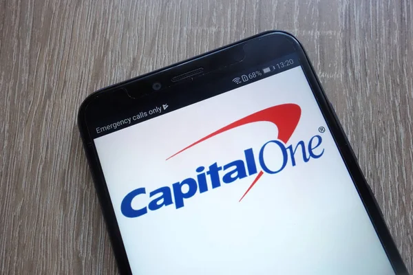 Konskie Pologne Juillet 2018 Site Capital One Est Affiché Sur — Photo