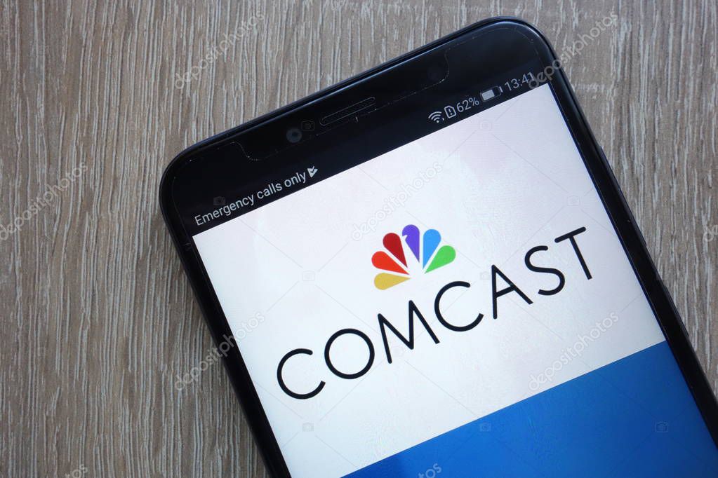 KONSKIE, POLAND - JULY 21, 2018: COMCAST website displayed on a modern smartphone