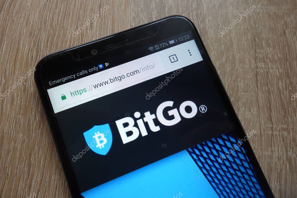 KONSKIE, POLAND - JULY 25, 2018: BitGo website displayed on a modern smartphone