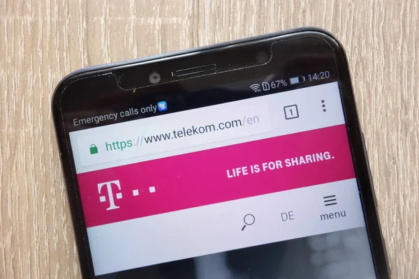 Konskie Polen August 2018 Deutsche Telekom Website Auf Einem Modernen — Stockfoto