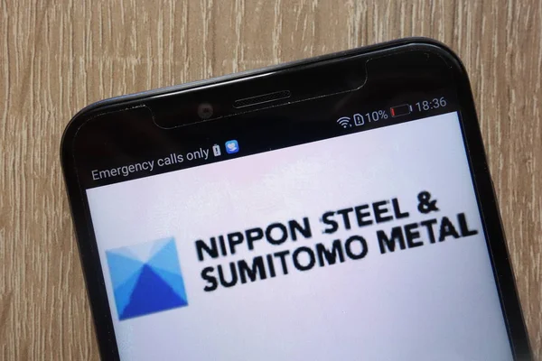 Konskie Poland August 2018 Nippon Steel Sumitomo Metal Logo Displayed — Stock Photo, Image