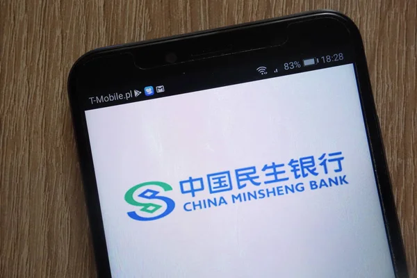 Konskie Polen August 2018 China Minsheng Bank Logo Auf Einem — Stockfoto