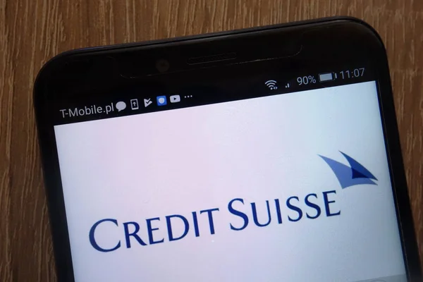 Konskie Poland August 2018 Credit Suisse Logo Displayed Modern Smartphone — Stock Photo, Image