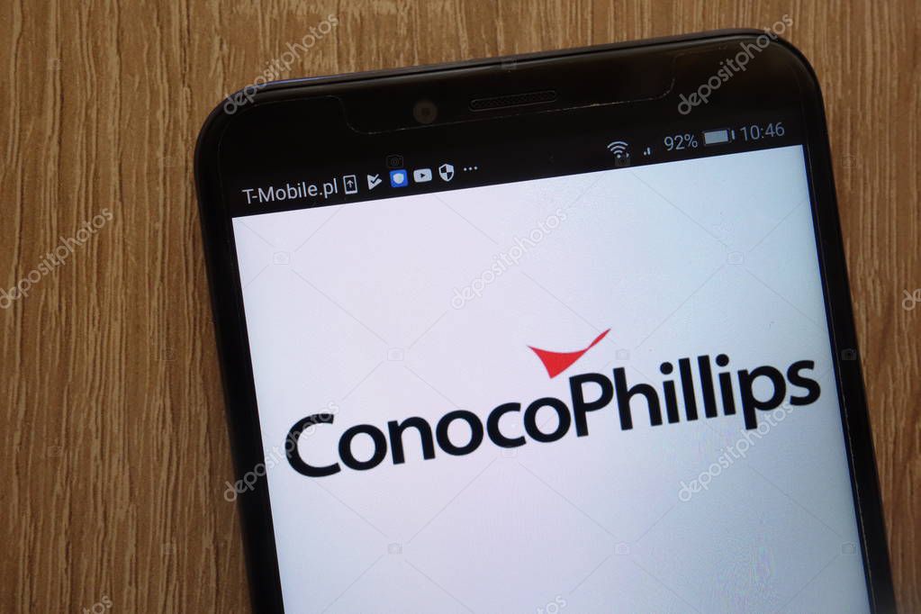 KONSKIE, POLAND - AUGUST 18, 2018: ConocoPhillips logo displayed on a modern smartphone
