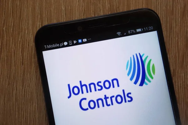 Końskie Polska Sierpień 2018 Johnson Controls International Plc Logo Wyświetlane — Zdjęcie stockowe