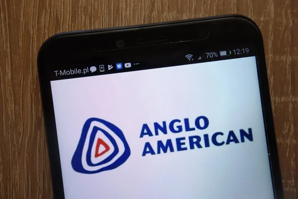 Haarlem Polen Augusti 2018 Anglo American Plc Logotyp Visas Modern — Stockfoto