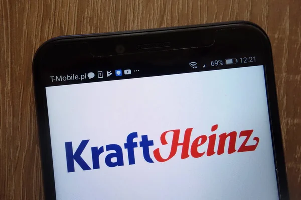 Konskie Poland Августа 2018 Года Логотип Kraft Heinz Отображается Современном — стоковое фото