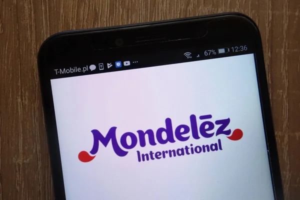 Конский Польша Августа 2018 Года Логотип Mondelez International Отображается Современном — стоковое фото