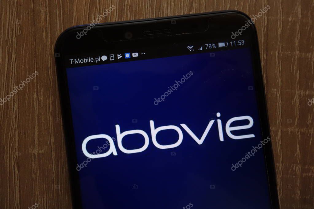 KONSKIE, POLAND - AUGUST 18, 2018: AbbVie logo displayed on a modern smartphone