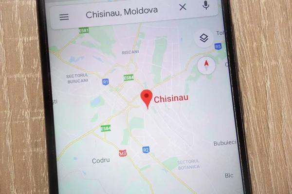 Konskie Poland Августа 2018 Года Расположение Кишинева Google Maps Отображается — стоковое фото