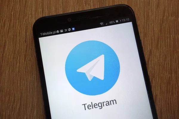 Konskie Polonia Septiembre 2018 Logo Telegram Muestra Smartphone Moderno — Foto de Stock