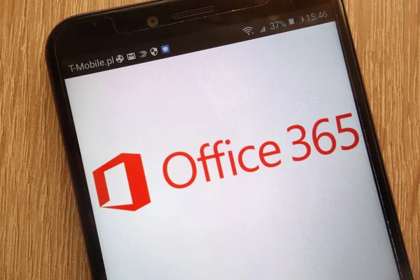 Konskie Polónia Setembro 2018 Logotipo Microsoft Office 365 Exibido Smartphone — Fotografia de Stock